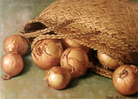 Fine Art by Peter Brown: Onions and Maori Kete